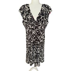 Jones New York Faux Wrap Dress Black & White Size 16